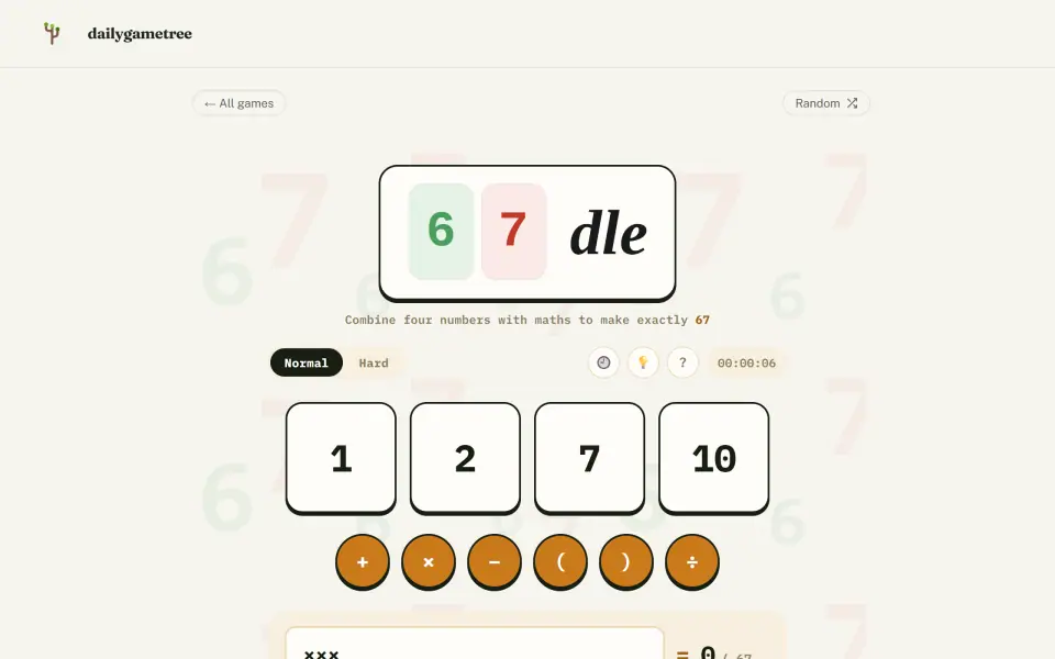 67dle screenshot