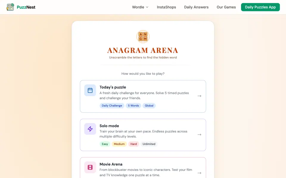 Anagram Arena screenshot