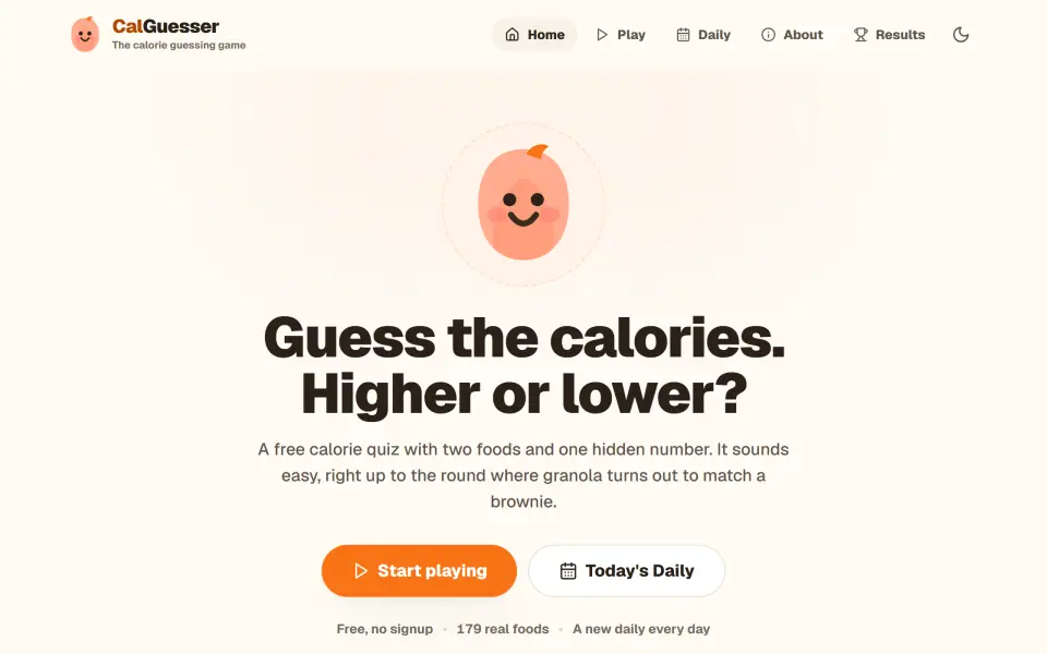 CalGuesser screenshot