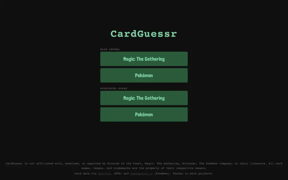 CardGuessr screenshot