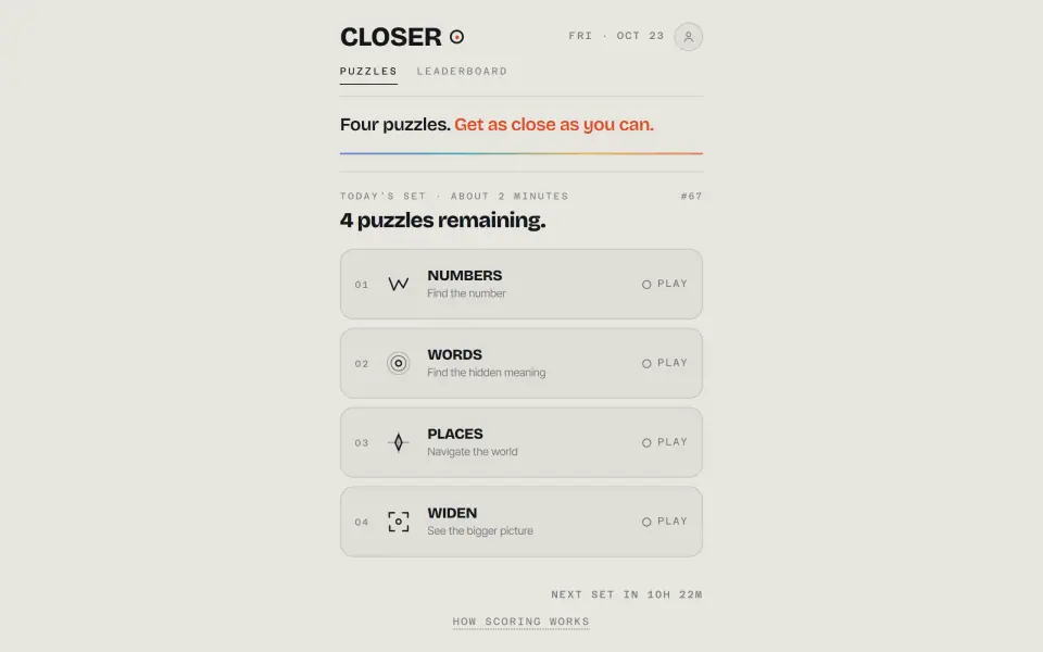 Closer screenshot