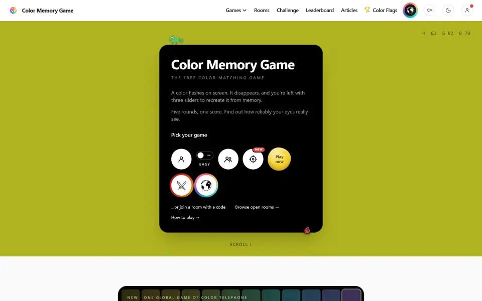 Color Memory Game screenshot