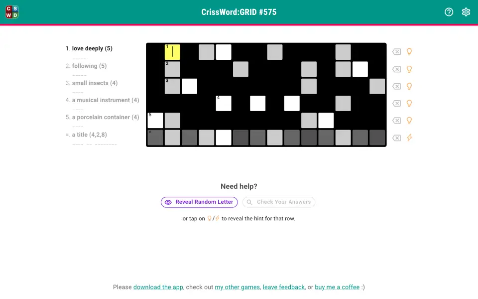 CrissWord:GRID screenshot