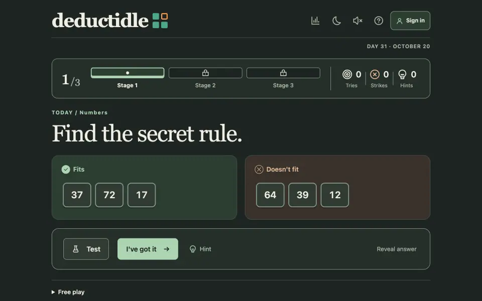 Deductidle screenshot