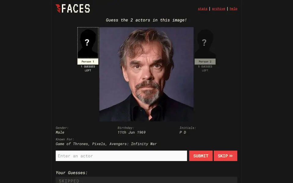 Faces screenshot