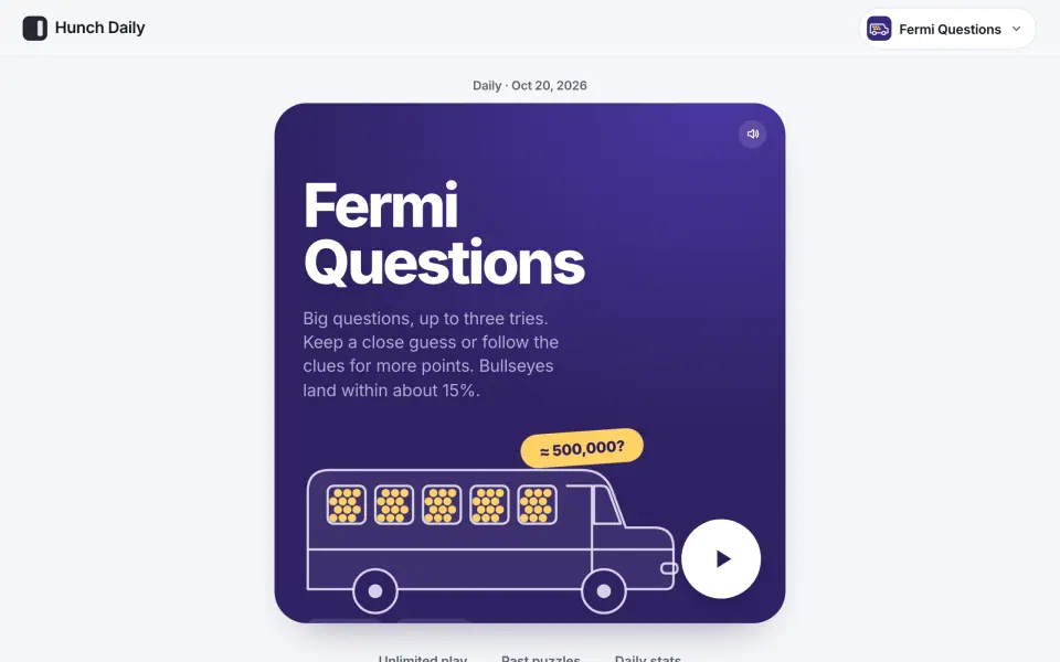 Fermi Questions screenshot