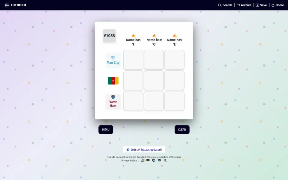 Futdoku screenshot