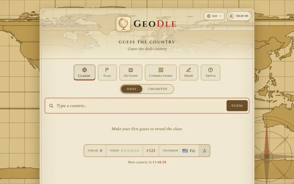 GeoDle screenshot
