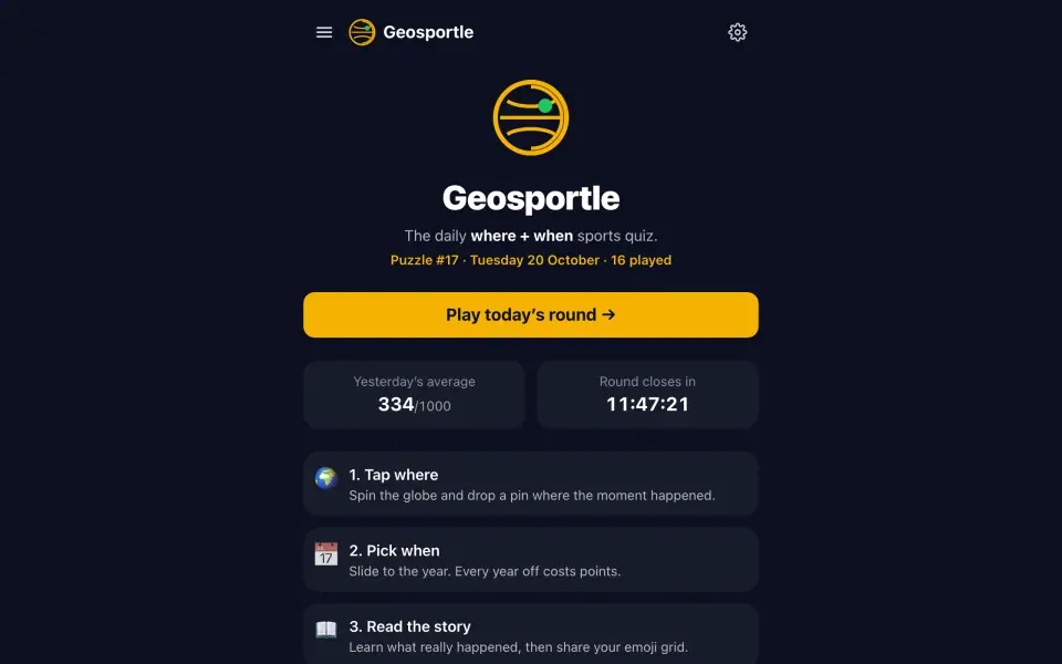 Geosportle screenshot