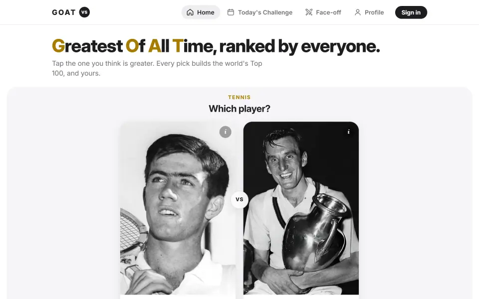 GOATvs screenshot