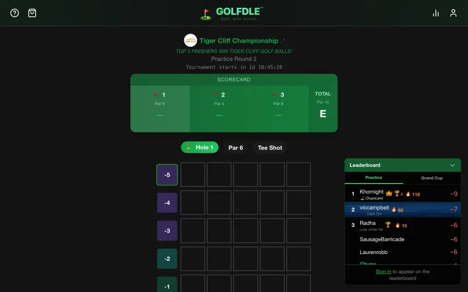 Golfdle screenshot