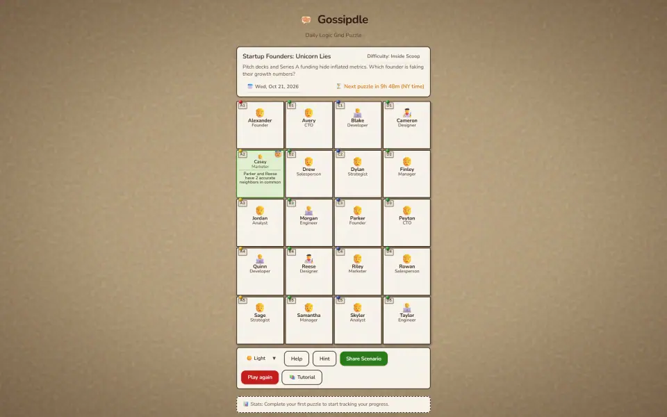 Gossipdle screenshot