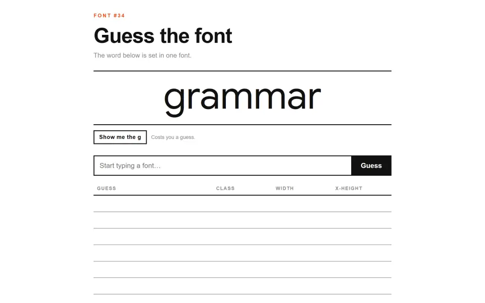 Guess the Font screenshot