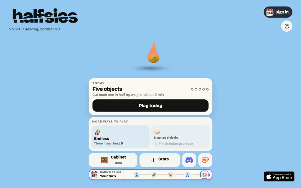 Halfsies screenshot