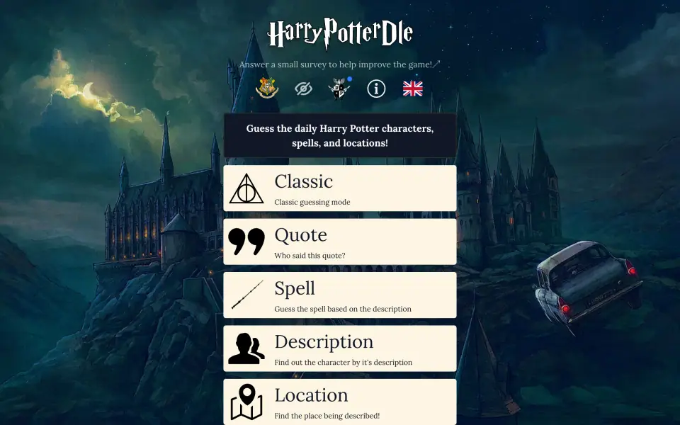 Harrypotterdle screenshot