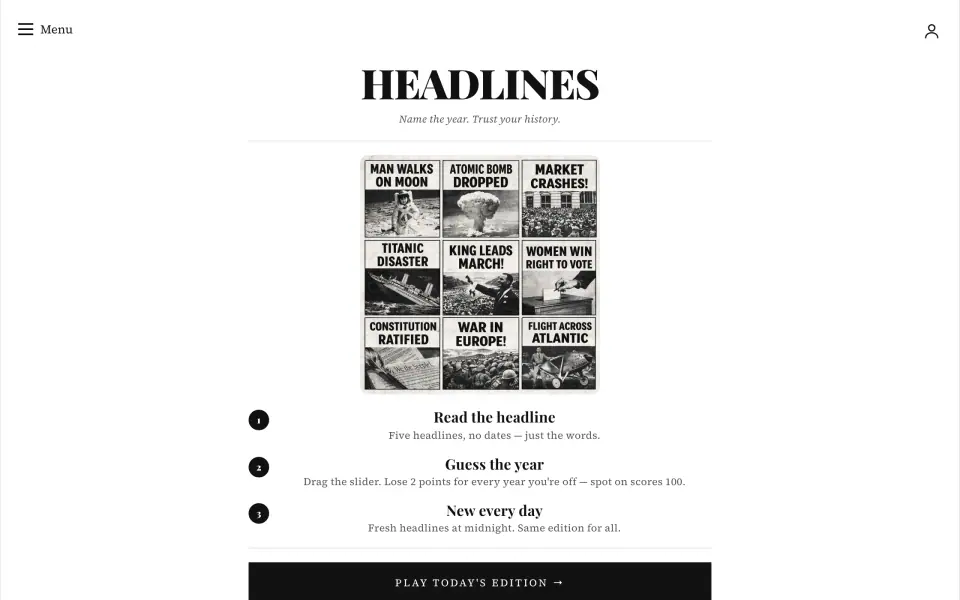 Headlines screenshot
