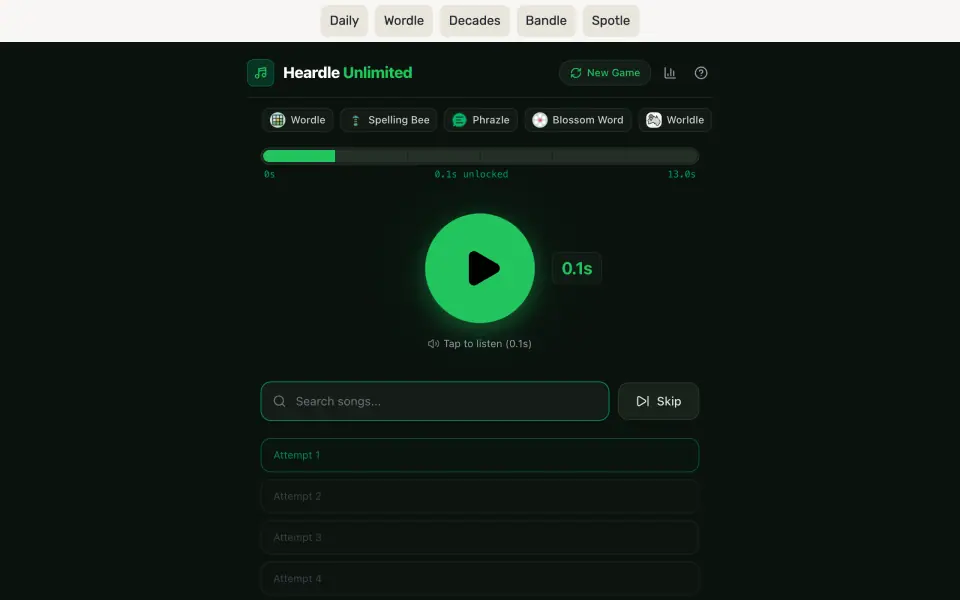 Heardle screenshot