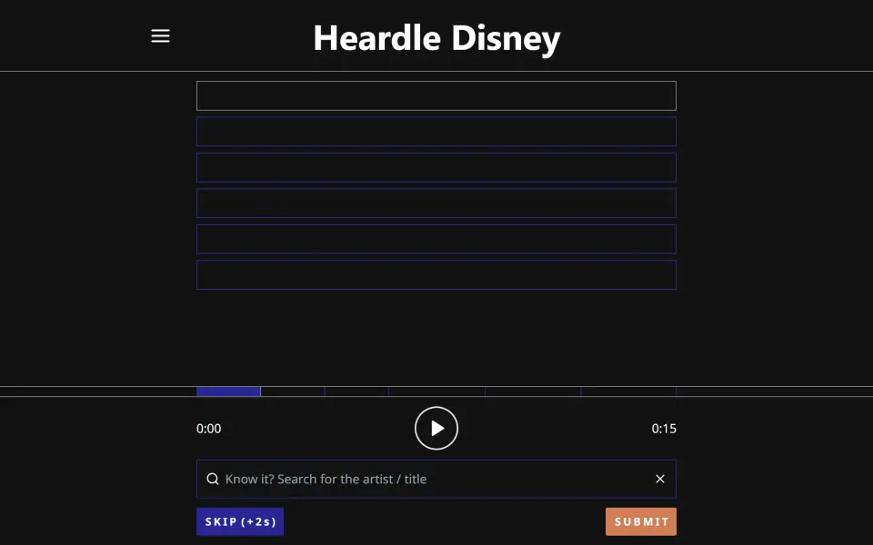 Heardle Disney screenshot