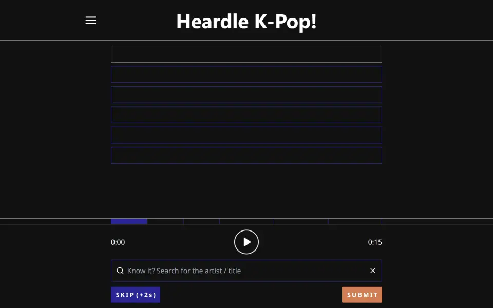 Heardle K-Pop screenshot