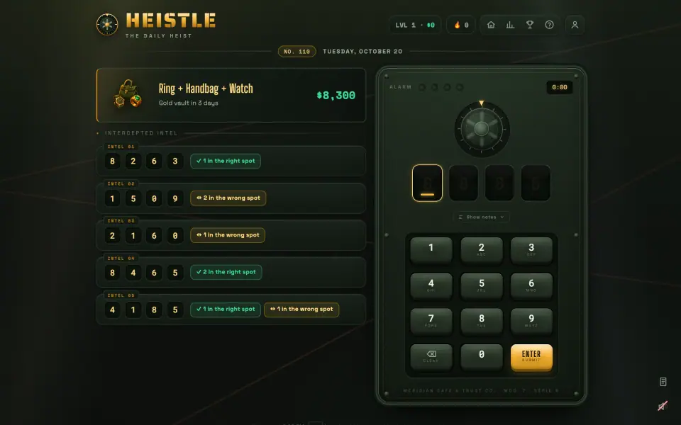 Heistle screenshot