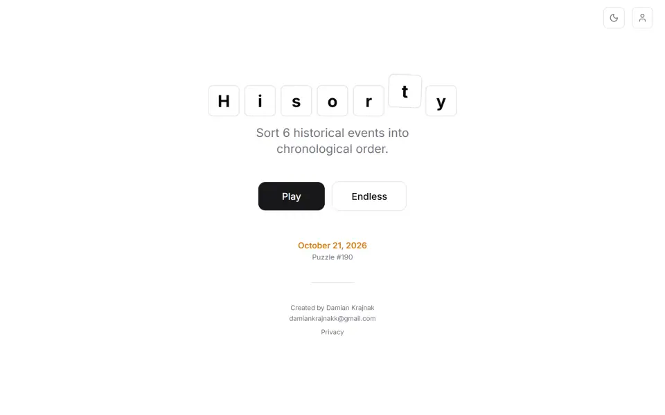 Hisorty screenshot