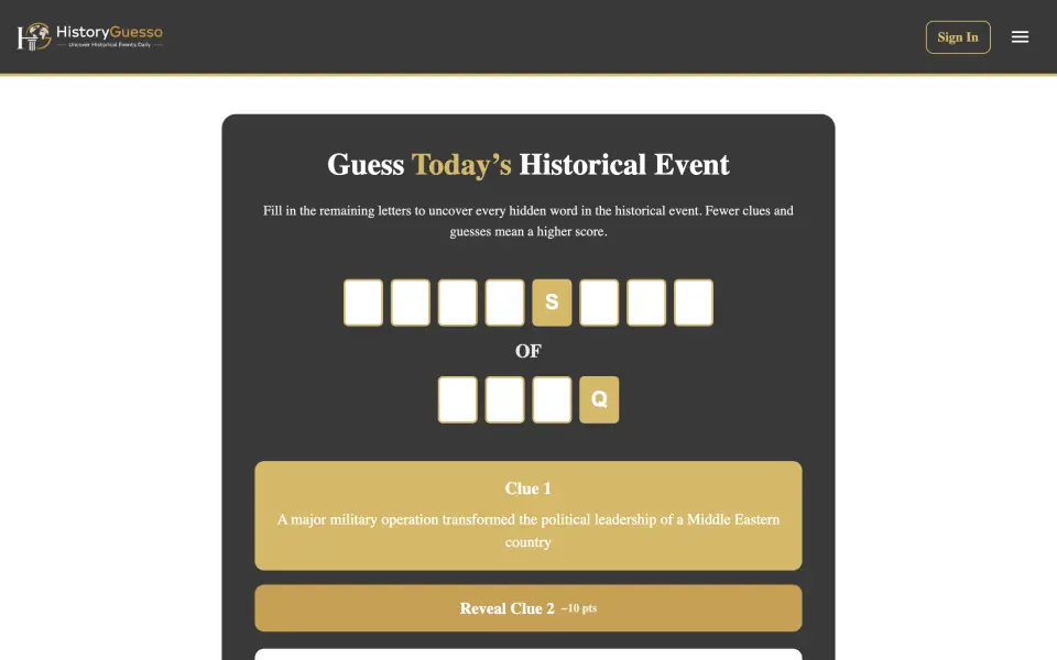 HistoryGuesso screenshot