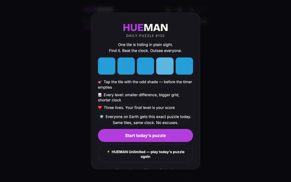 HUEMAN screenshot
