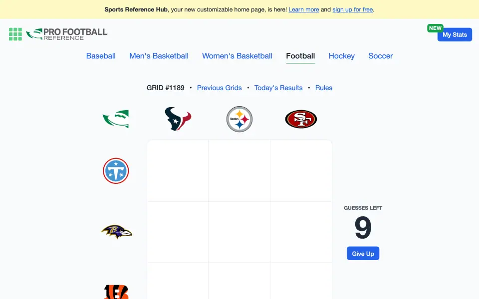 Immaculate Grid: Football screenshot