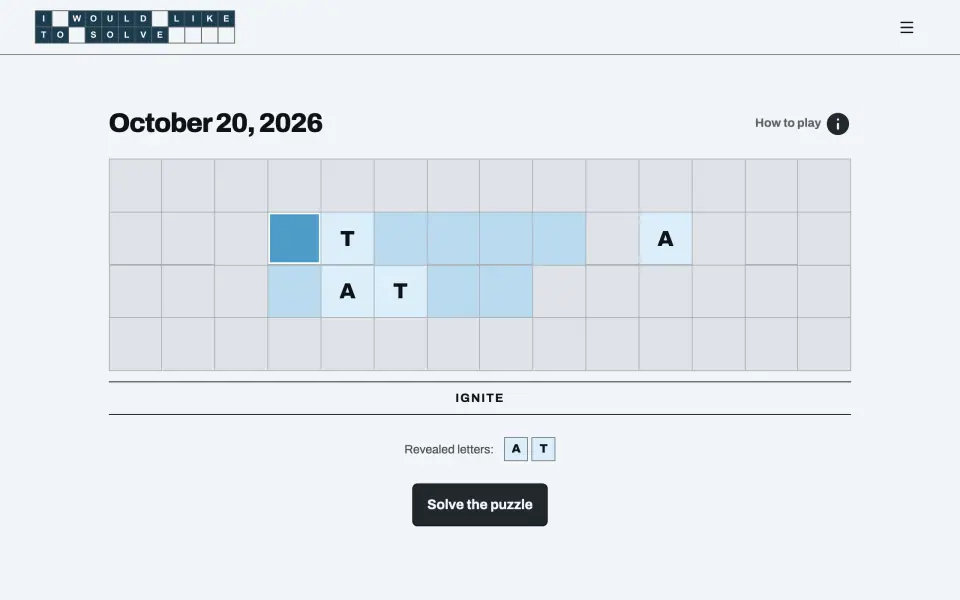 I Would Like to Solve screenshot