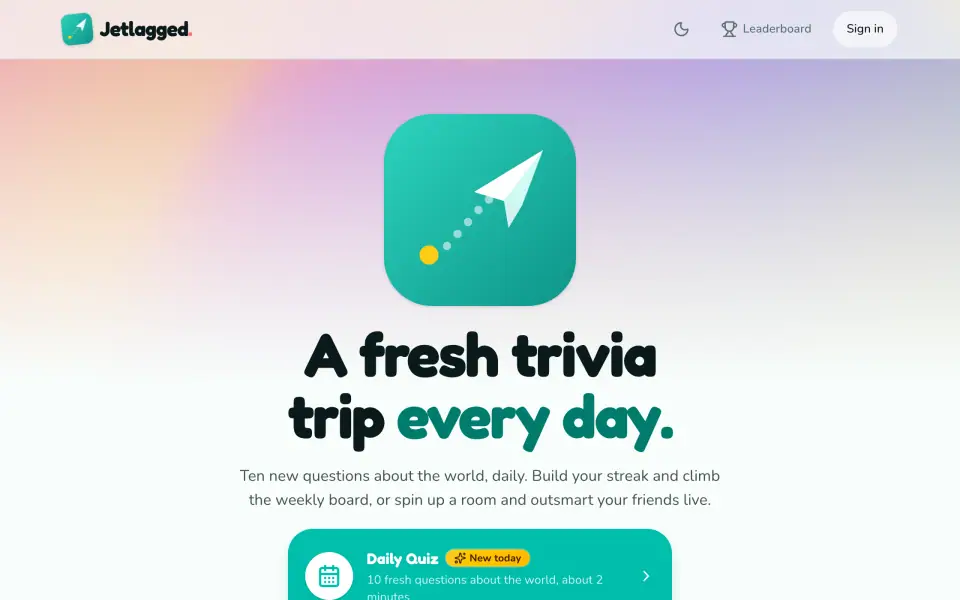 Jetlagged screenshot