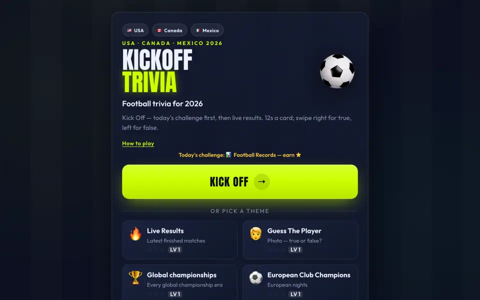 Kickoff Trivia screenshot