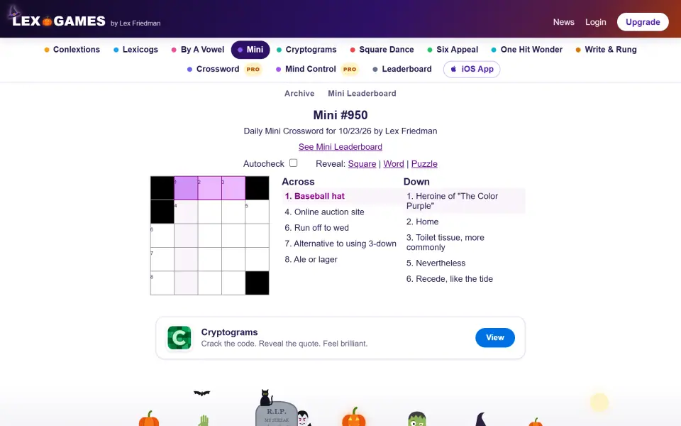 Lex.Games Mini Crossword screenshot