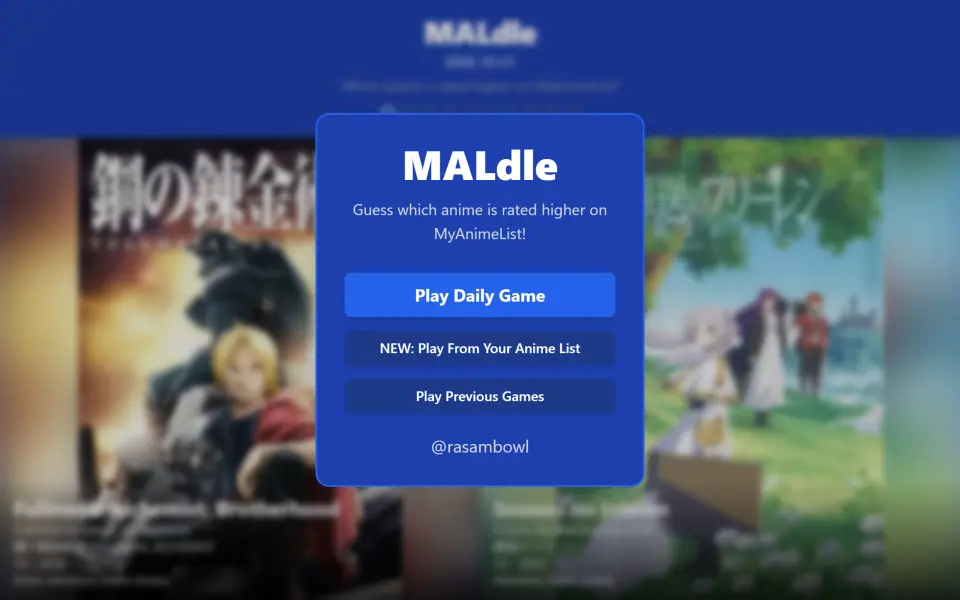 MALdle screenshot