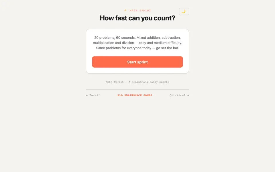 Math Sprint screenshot