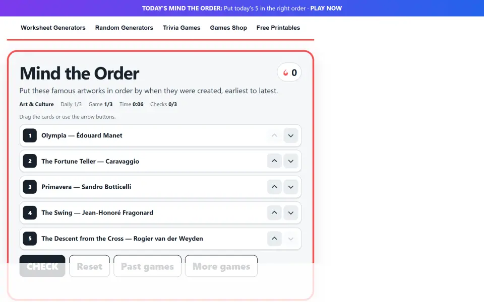 Mind the Order screenshot
