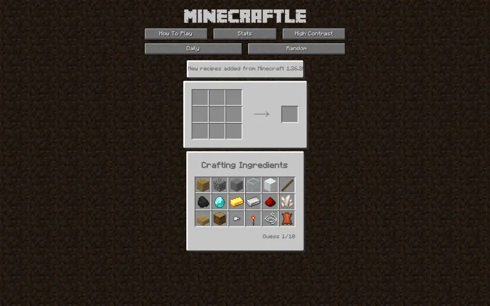Minecraftle screenshot