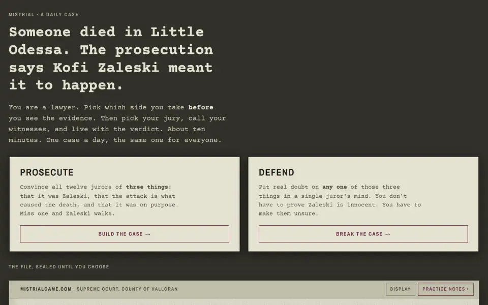 MISTRIAL screenshot