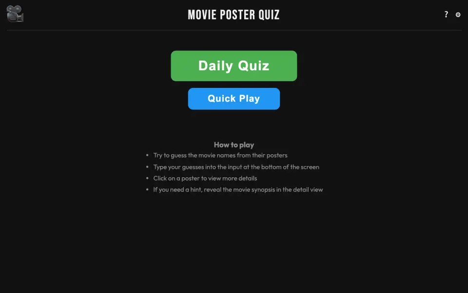 Movie Poster Quiz screenshot