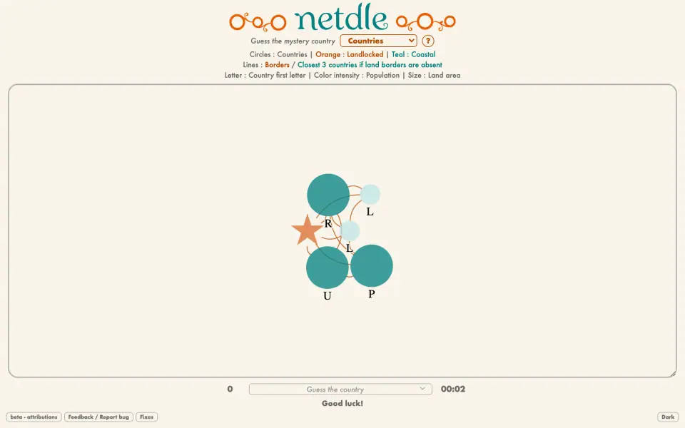 Netdle Countries screenshot