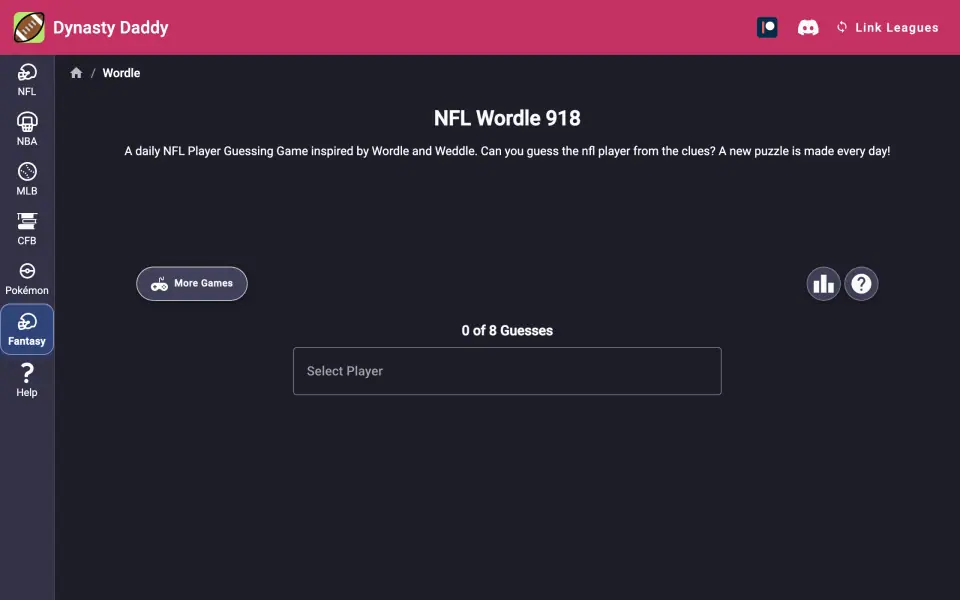 NFL Wordle screenshot