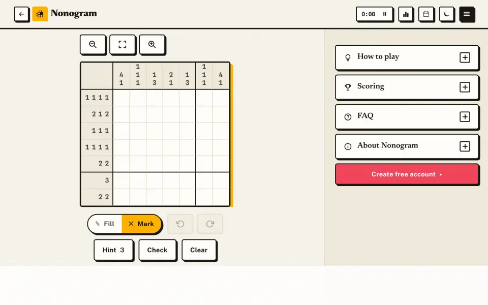 Nonogram screenshot