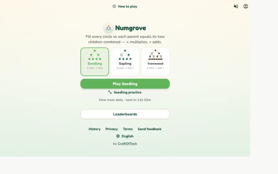 Numgrove screenshot