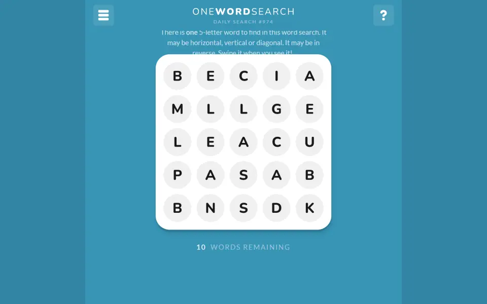 One Word Search screenshot