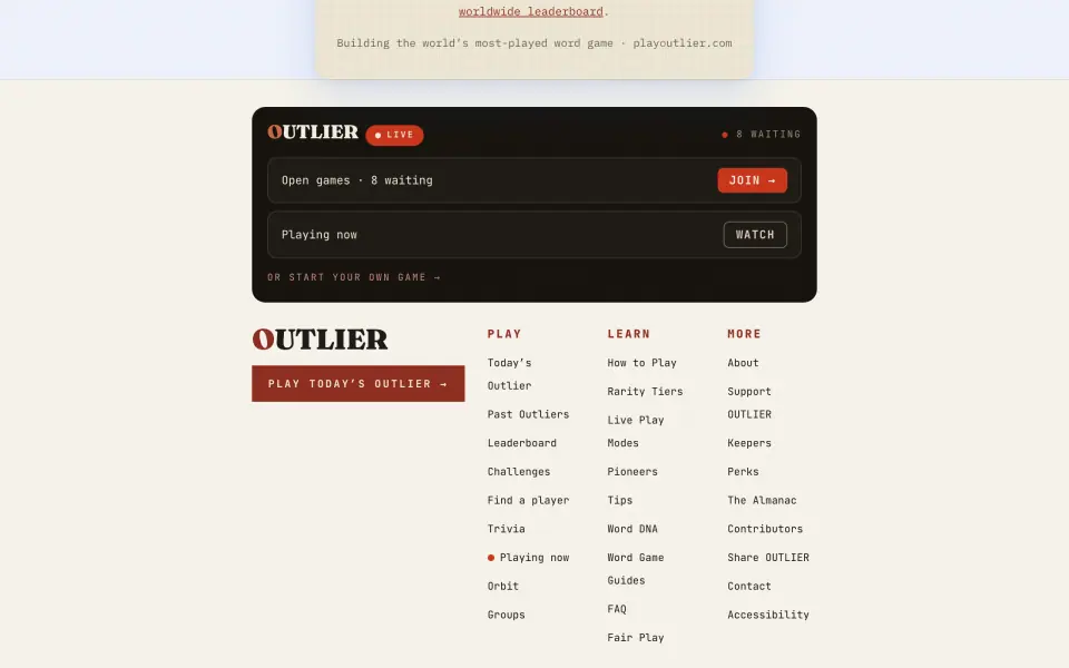OUTLIER screenshot