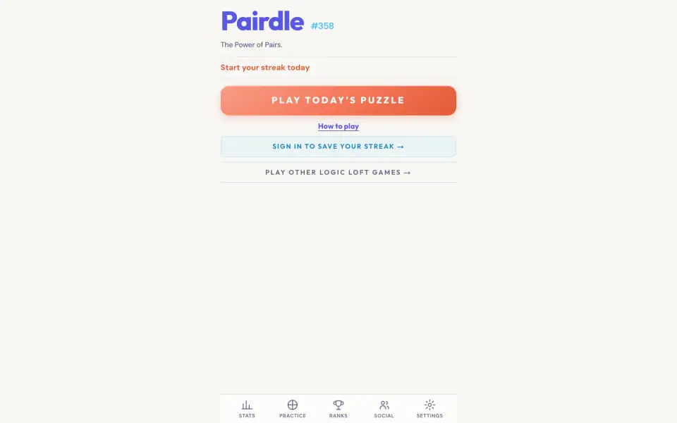 Pairdle screenshot