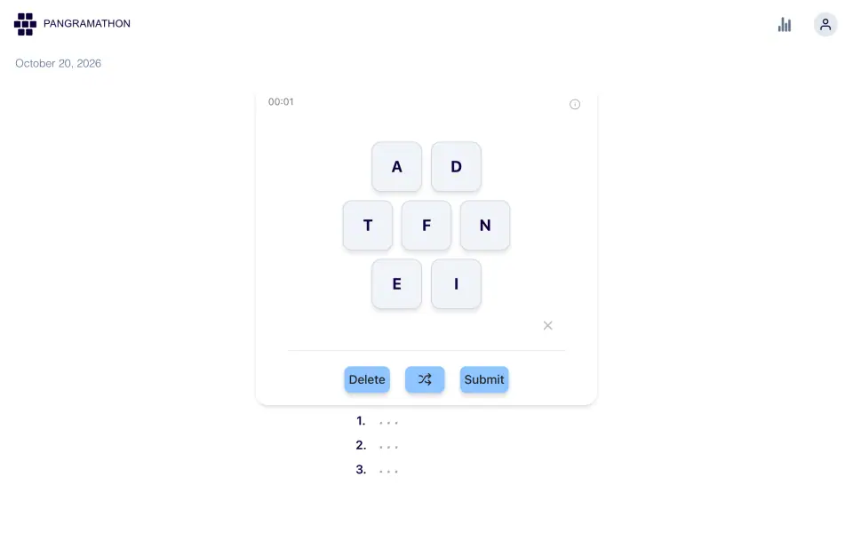 Pangramathon screenshot