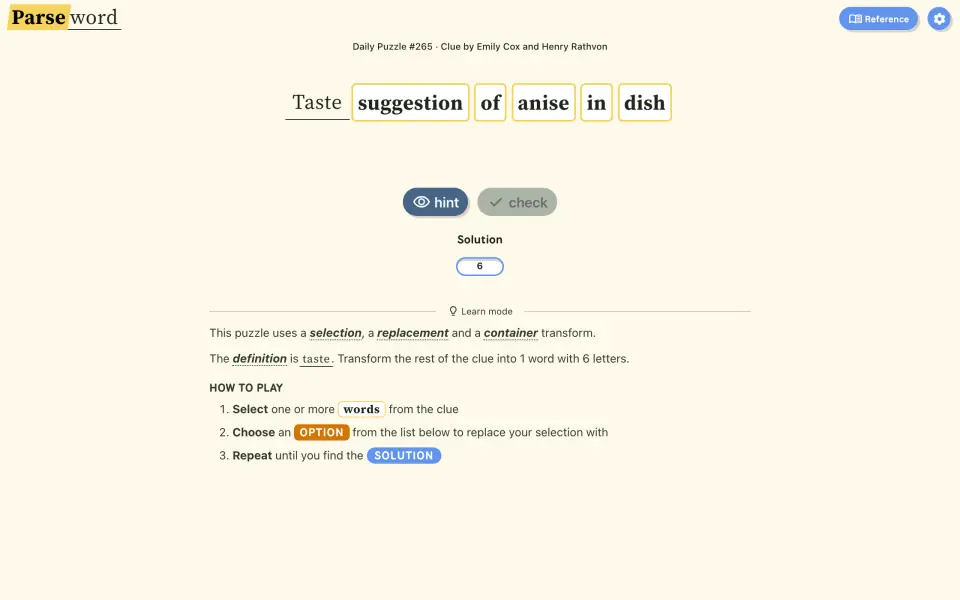 Parseword screenshot
