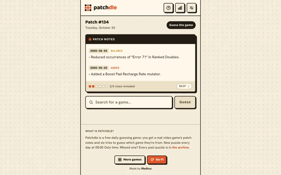 Patchdle screenshot
