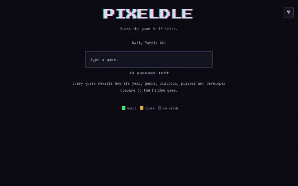 Pixeldle screenshot