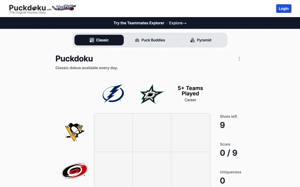 Puckdoku screenshot